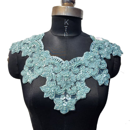 Designer Beads and Pearl work Neckline Applique