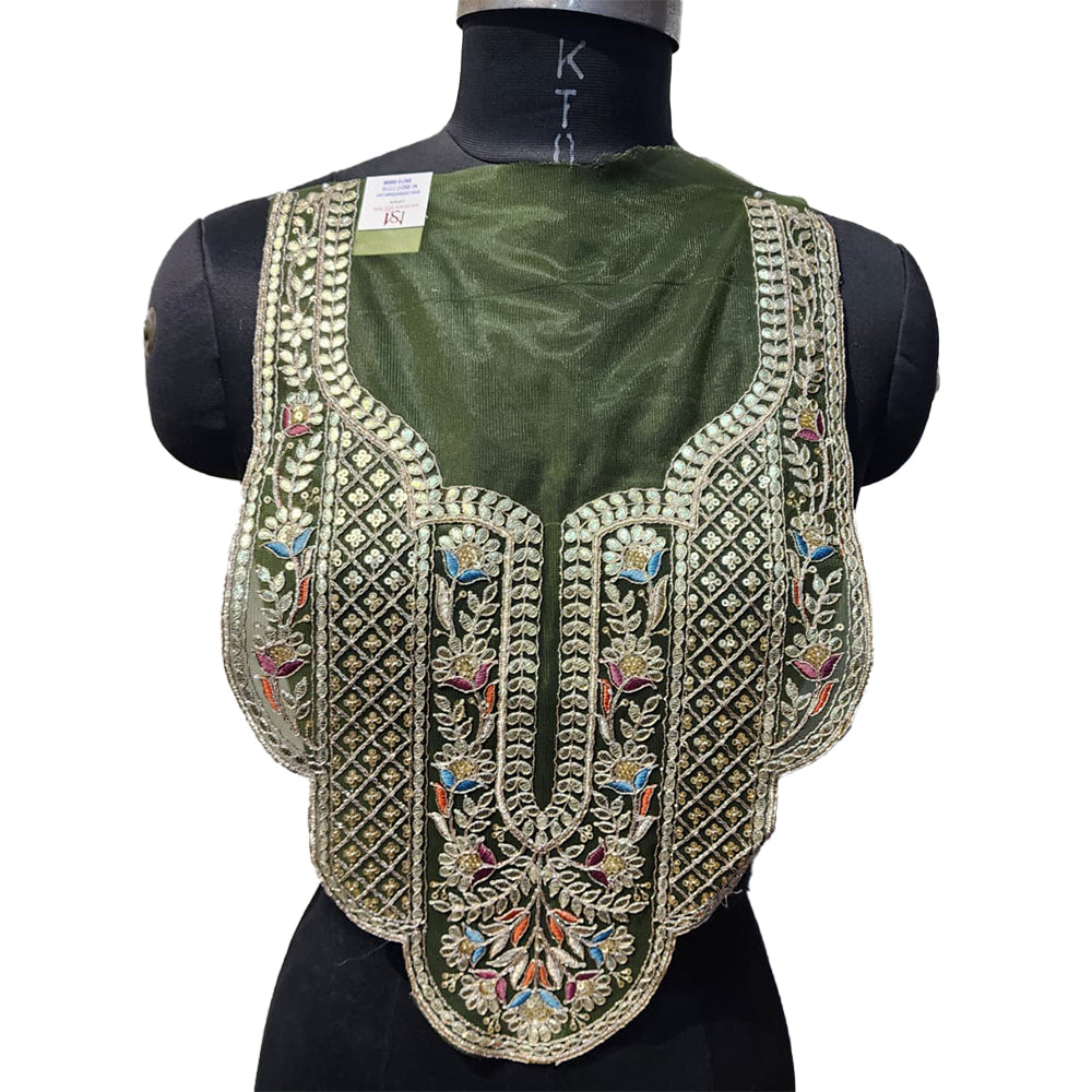 Sequins and Gota work Net Base Neckline Applique