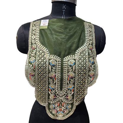 Sequins and Gota work Net Base Neckline Applique