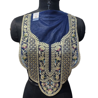 Sequins and Gota work Net Base Neckline Applique