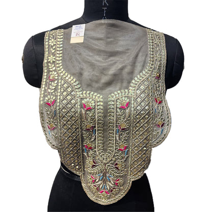 Sequins and Gota work Net Base Neckline Applique