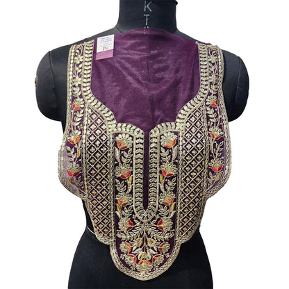 Sequins and Gota work Net Base Neckline Applique
