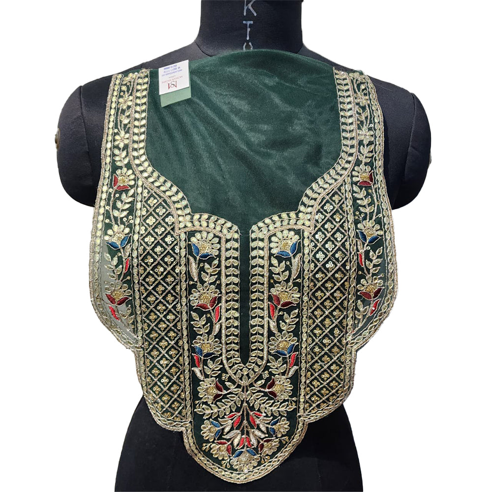 Sequins and Gota work Net Base Neckline Applique