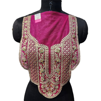 Sequins and Gota work Net Base Neckline Applique
