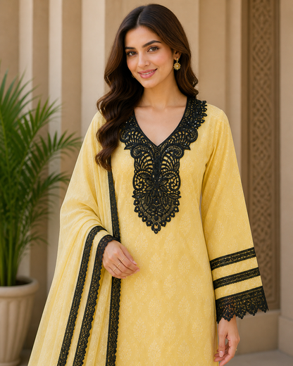 Elegant Cotton Neckline Patch