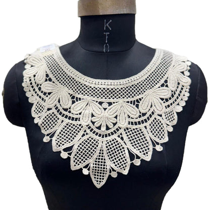 Off White Dyeable Neckline Patch Design-9