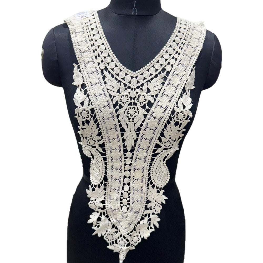 Off White Dyeable Neckline Patch Design-15