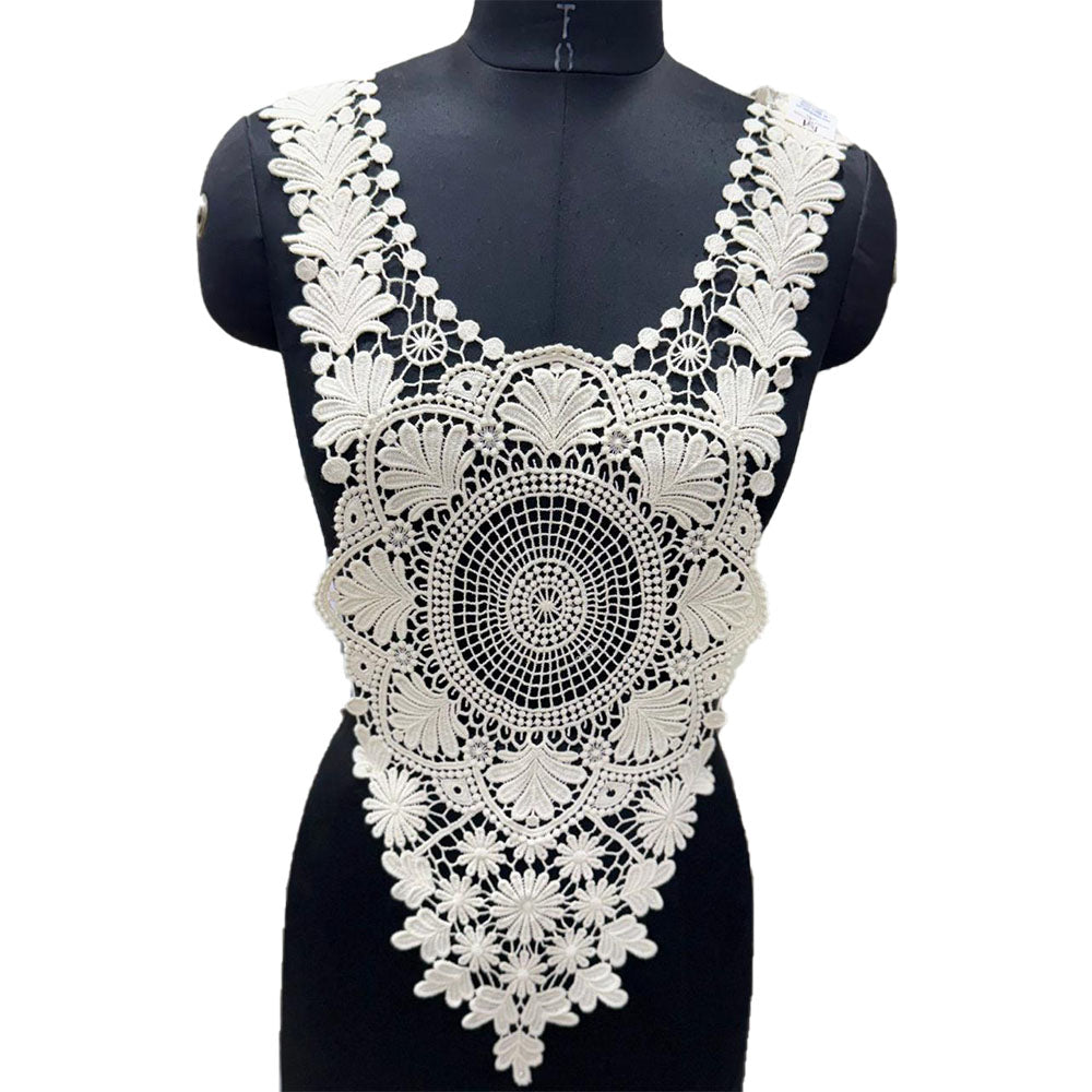 Off White Dyeable Neckline Patch Design-8