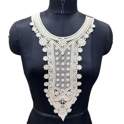 Off White Dyeable Neckline Patch Design-1