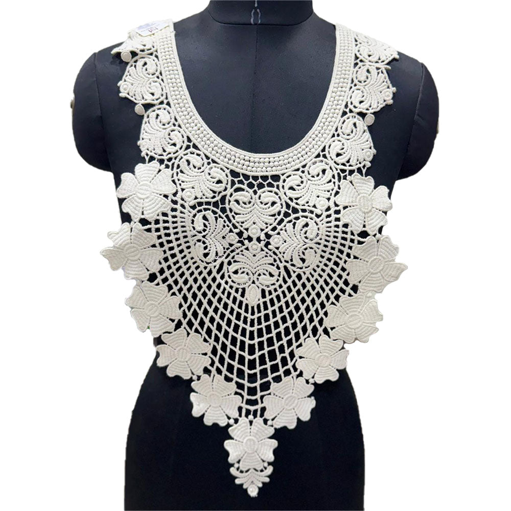 Off White Dyeable Neckline Patch Design-10