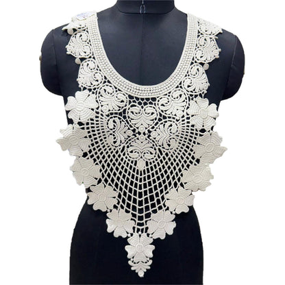 Off White Dyeable Neckline Patch Design-10
