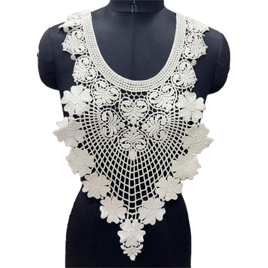 Off White Dyeable Neckline Patch Design-10
