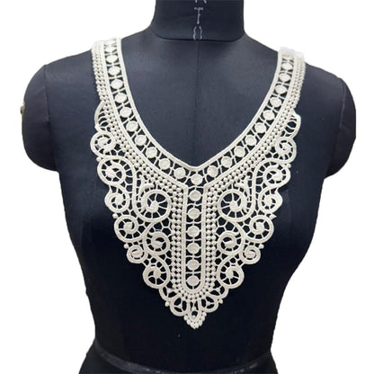 Off White Dyeable Neckline Patch Design-14