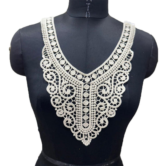 Off White Dyeable Neckline Patch Design-14