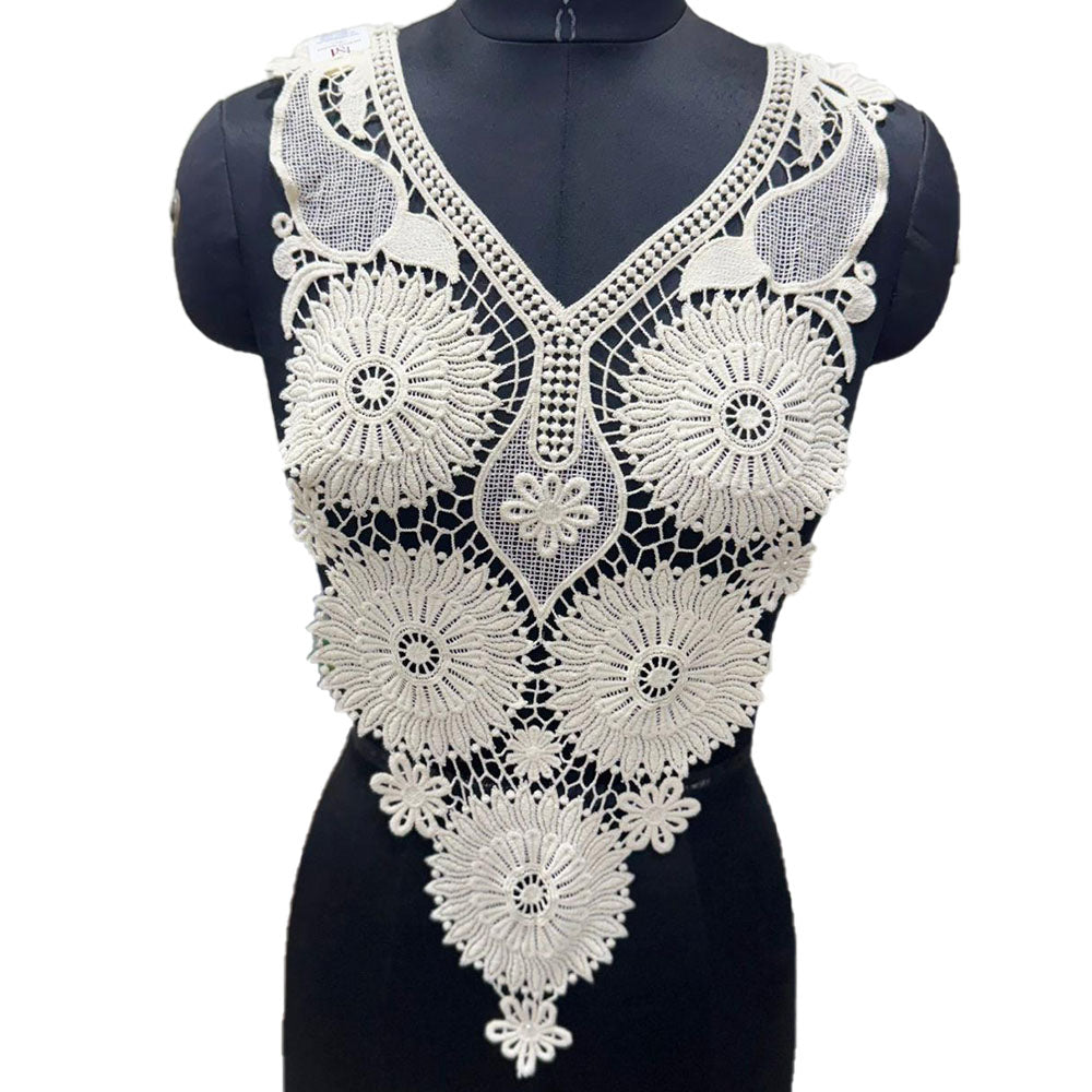 Off White Dyeable Neckline Patch Design-11