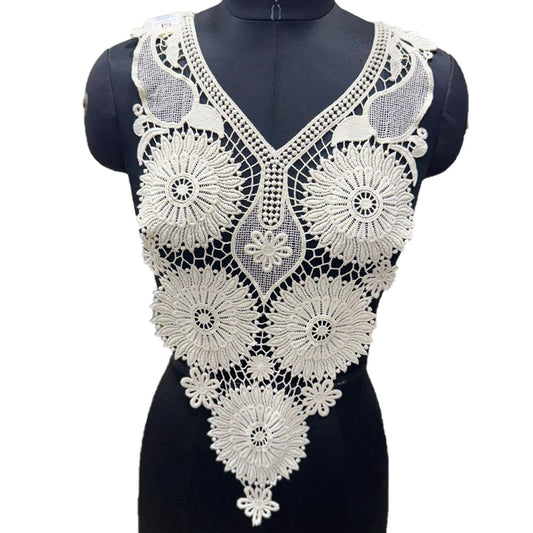 Off White Dyeable Neckline Patch Design-11