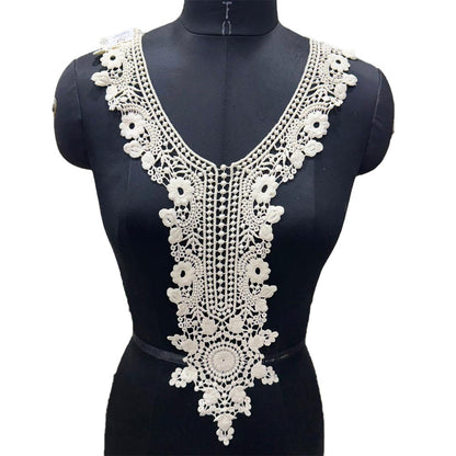 Off White Dyeable Neckline Patch Design-5