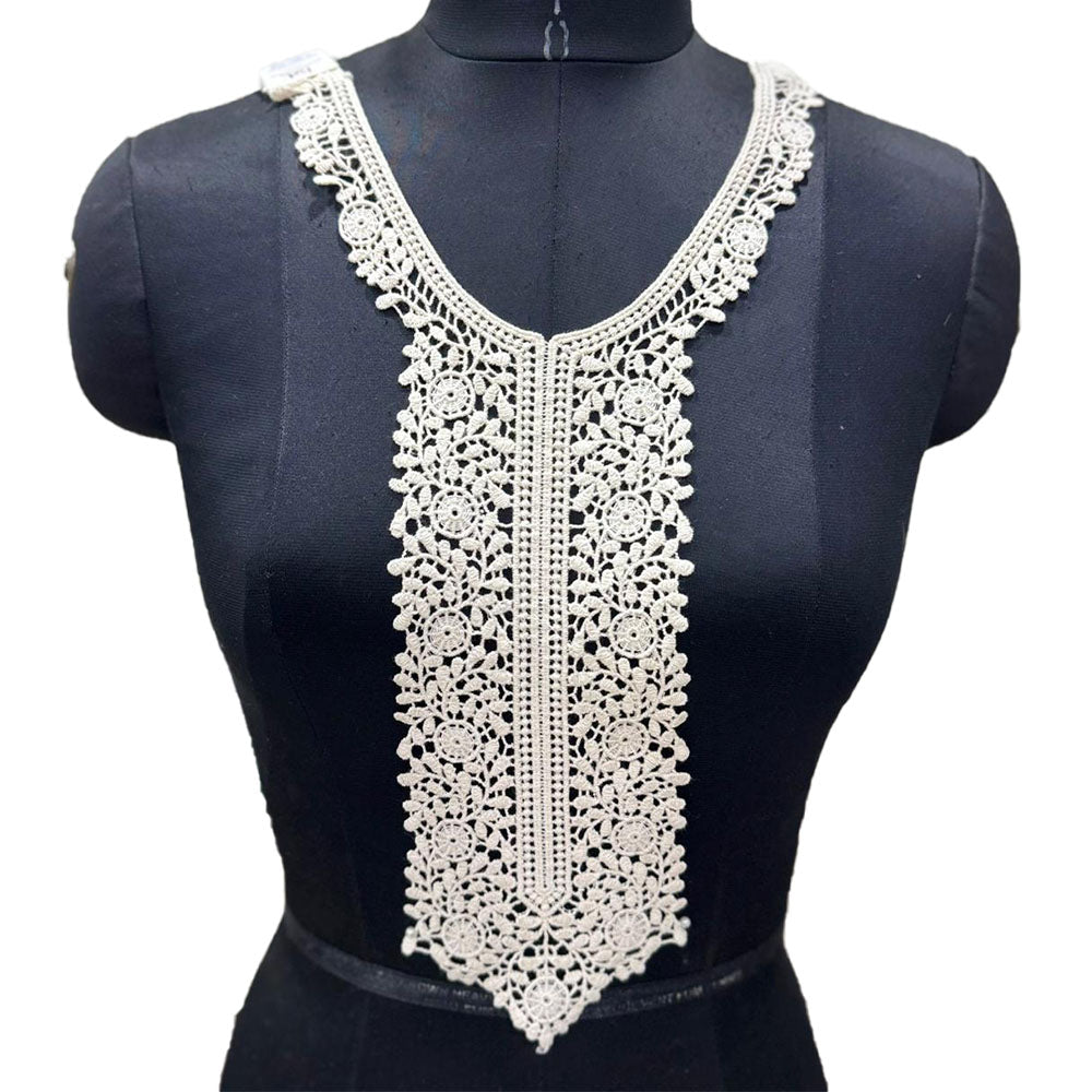Off White Dyeable Neckline Patch Design-4