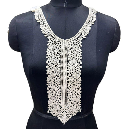 Off White Dyeable Neckline Patch Design-4