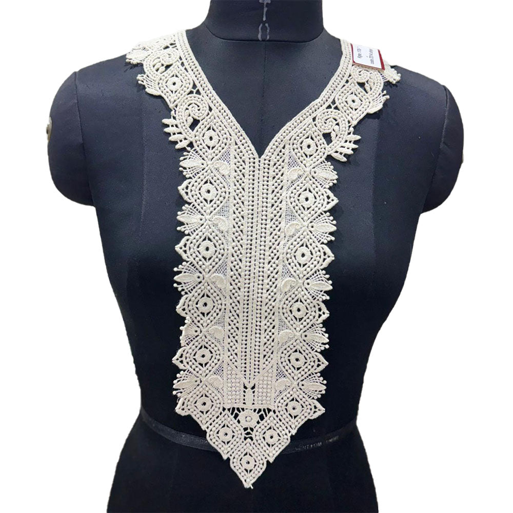 Off White Dyeable Neckline Patch Design-2