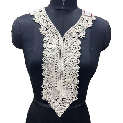 Off White Dyeable Neckline Patch Design-2