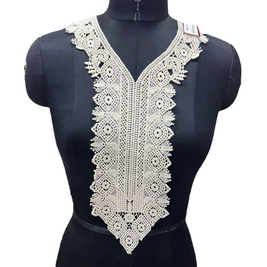 Off White Dyeable Neckline Patch Design-2