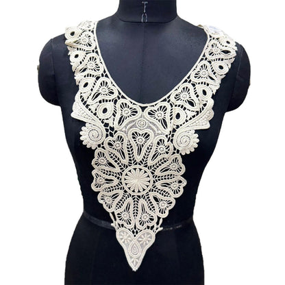 Off White Dyeable Neckline Patch Design-13