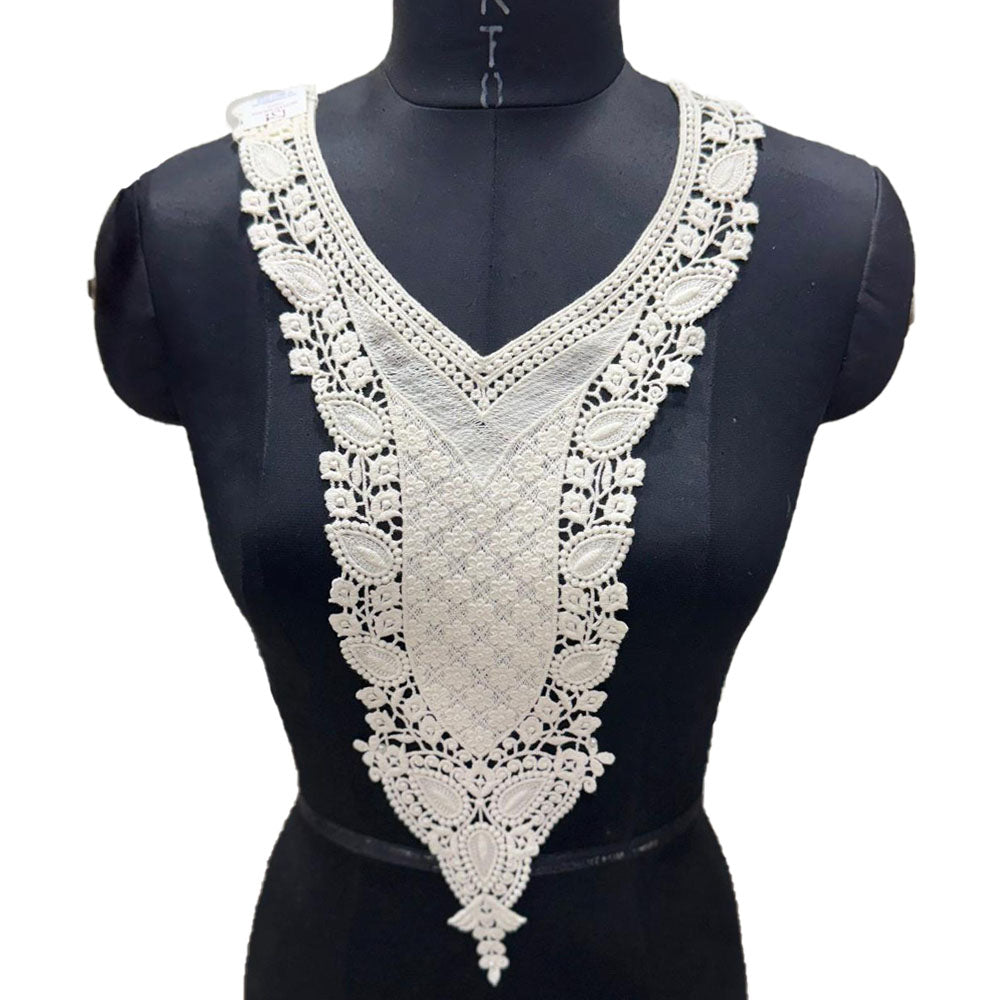 Off White Dyeable Neckline Patch Design-17