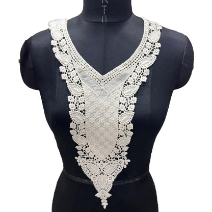 Off White Dyeable Neckline Patch Design-17