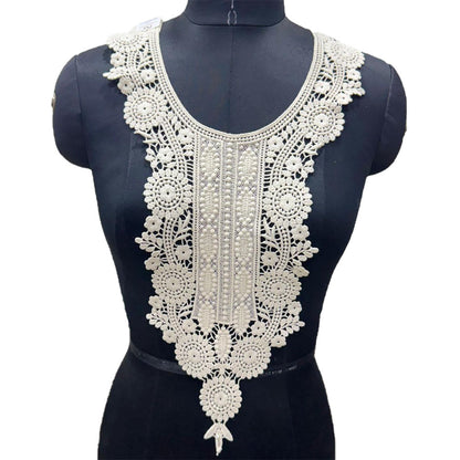 Off White Dyeable Neckline Patch Design-18