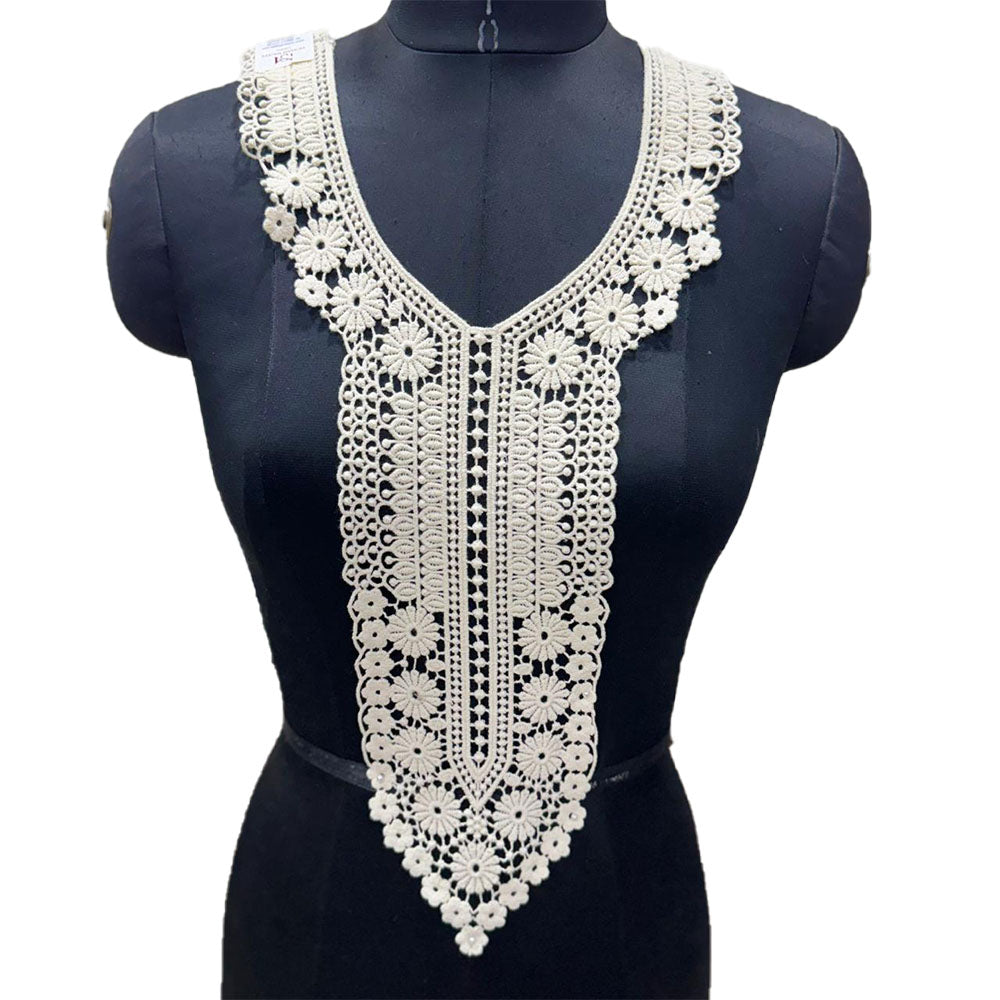 Off White Dyeable Neckline Patch Design-12