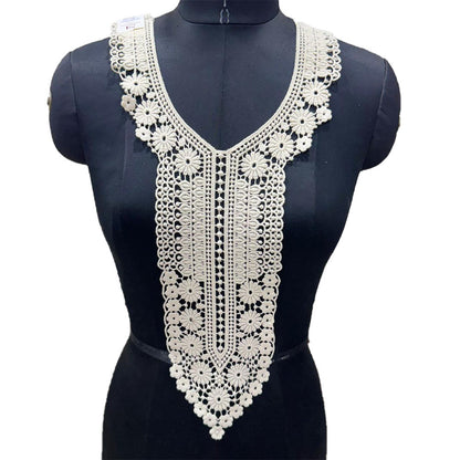 Off White Dyeable Neckline Patch Design-12