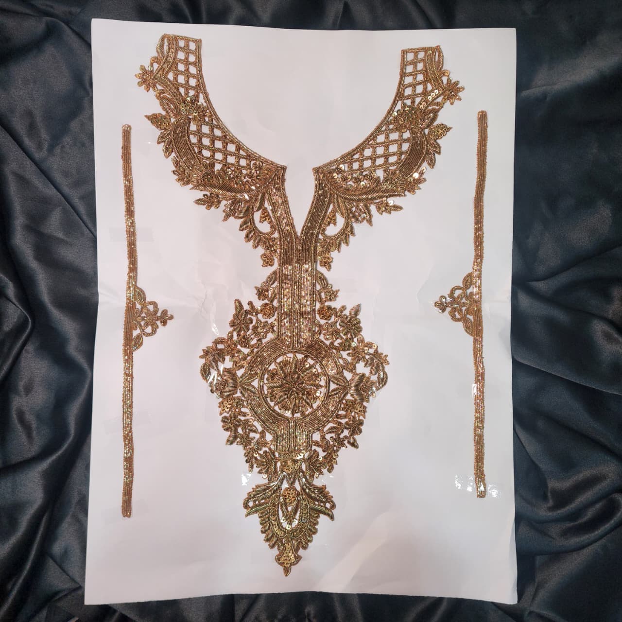 Antique Dabka work Handwork Neckline Patch