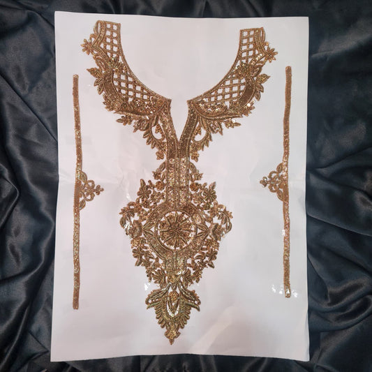 Antique Dabka work Handwork Neckline Patch