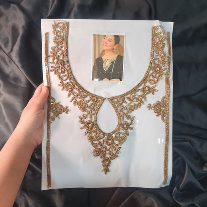 Trending Hania Amir Antique Dabka Handwork Neckline
