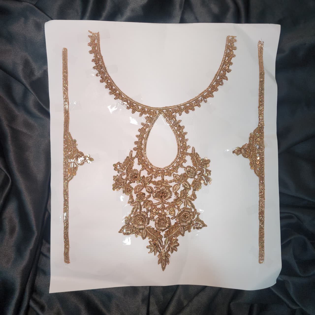 Antique Dabka work Handwork Neckline Patch