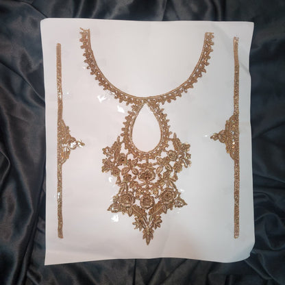 Antique Dabka work Handwork Neckline Patch
