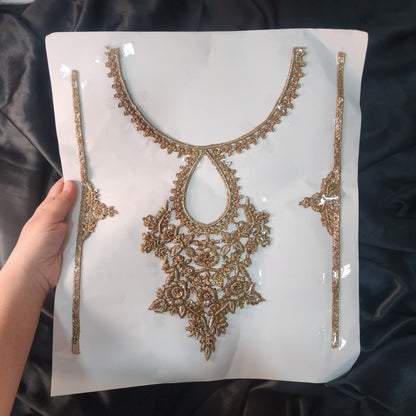 Antique Dabka work Handwork Neckline Patch