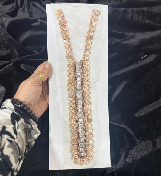 Golden Coin & Beaded Neckline Hand Embroidery Patch