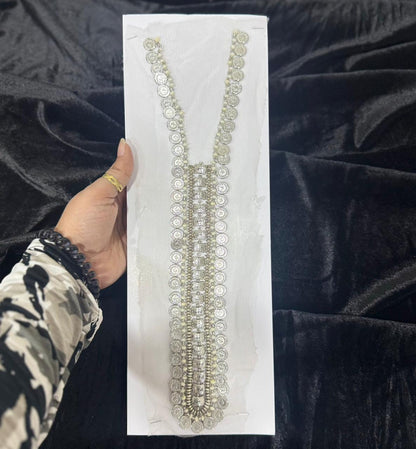 Golden Coin & Beaded Neckline Hand Embroidery Patch