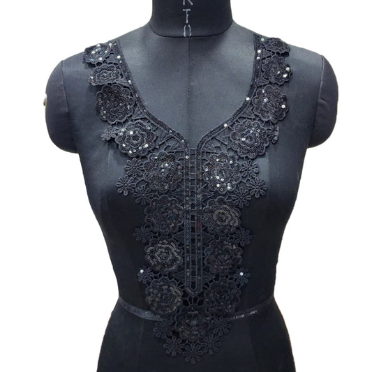 Elegant Floral Neckline Embroidery Patch for Kurtis & Dresses