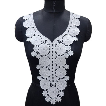 Elegant Floral Neckline Embroidery Patch for Kurtis & Dresses
