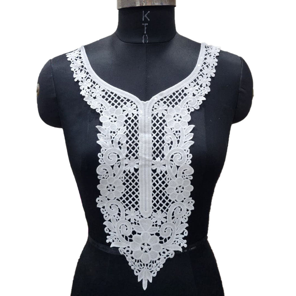 Premium Embroidered Neck Patch with Floral Detailing