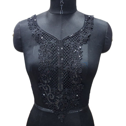Premium Embroidered Neck Patch with Floral Detailing