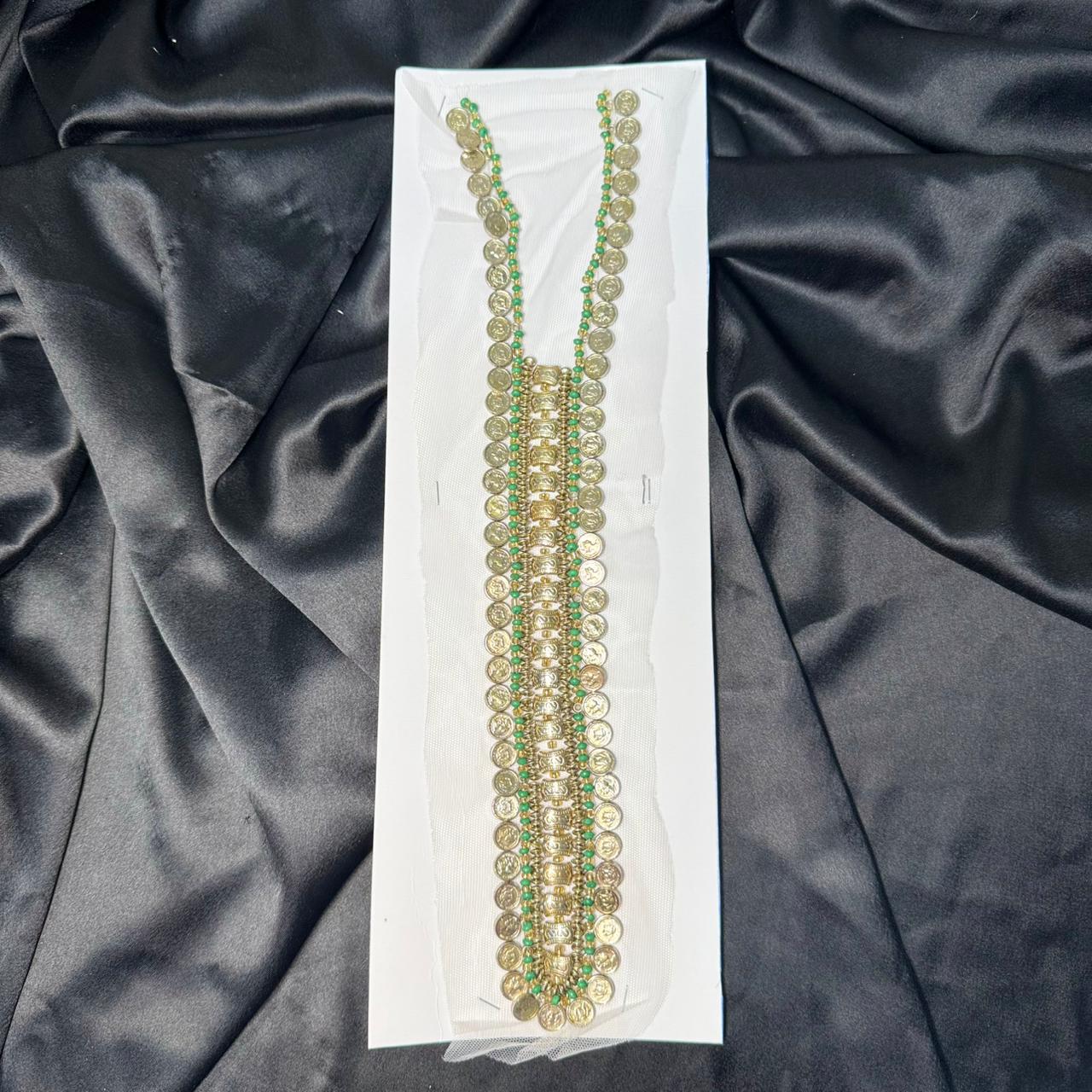 Stylish Metallic Coin Embroidery Neck Patch