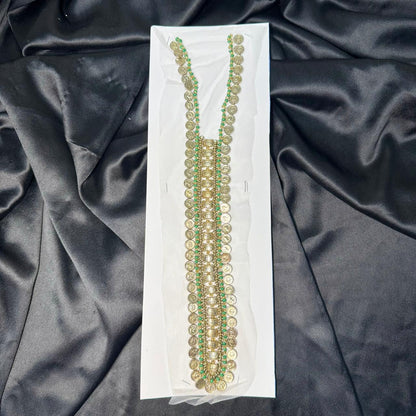 Stylish Metallic Coin Embroidery Neck Patch
