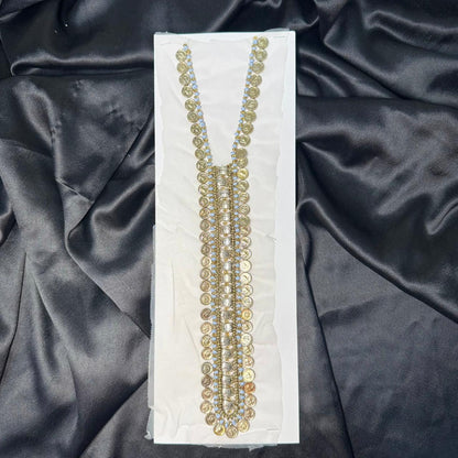 Stylish Metallic Coin Embroidery Neck Patch