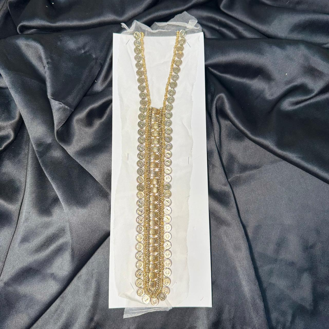Stylish Metallic Coin Embroidery Neck Patch
