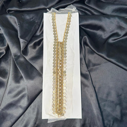 Stylish Metallic Coin Embroidery Neck Patch