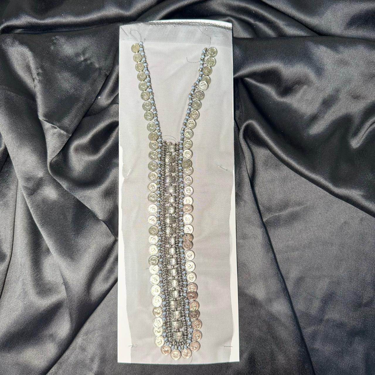 Stylish Metallic Coin Embroidery Neck Patch